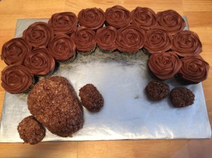 cupcakes with Rice Krispy head and paws 